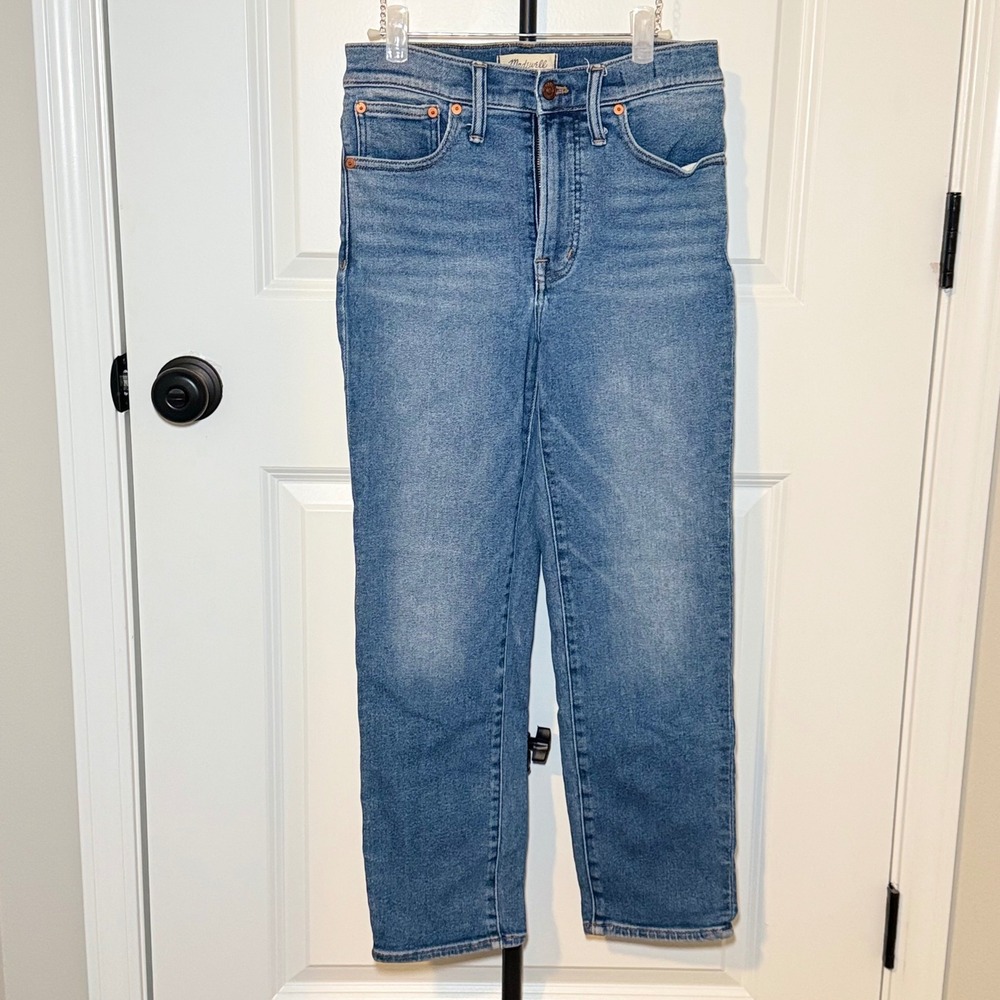 Madewell The Perfect Vintage Jean Straight Leg Medium Wash Blue Denim Womens 27P